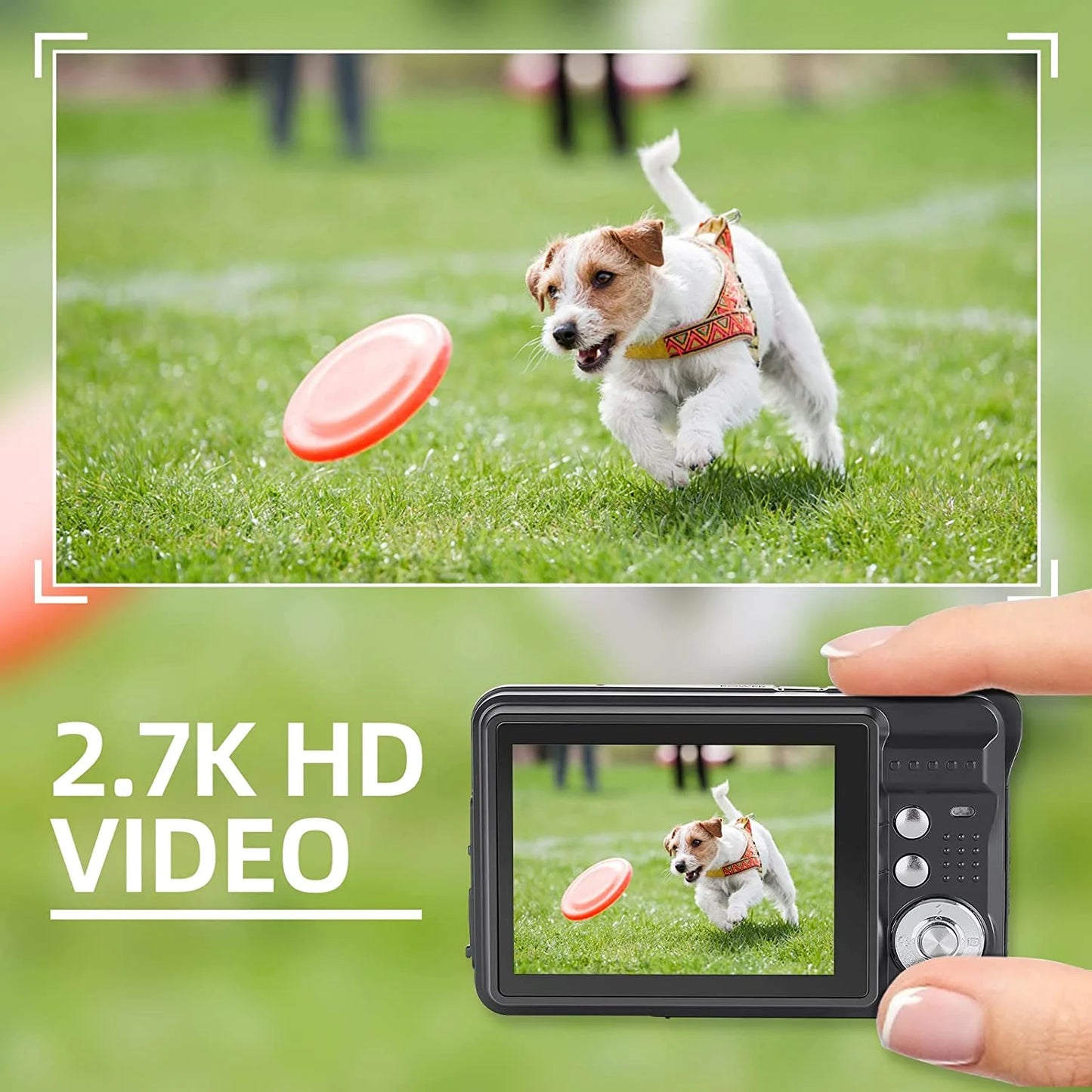 Mini Digital Camera with 48MP 8X Digital Zoom Kids Compact Cameras for Photography, 2.7 Inch FHD Pocket Cameras Rechargeable C